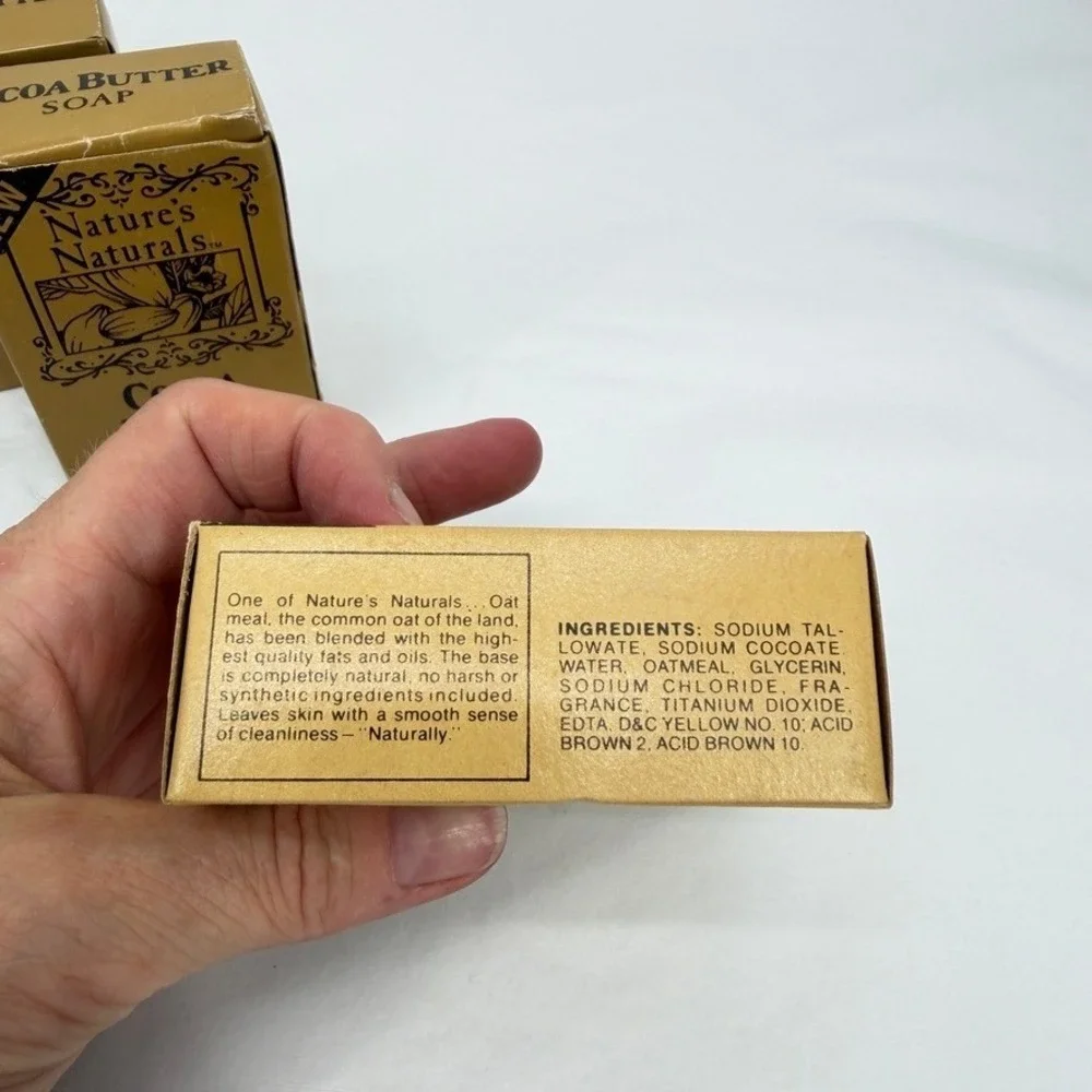 Natures Naturals Soap Bar Set 4 Cocoa Butter & 1 Oatmeal Vintage 2.5oz each
